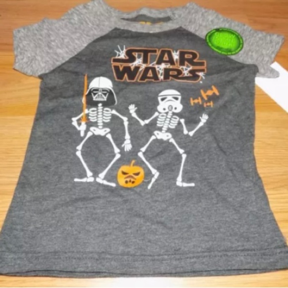 Size 12 Months Disney Star Wars Halloween Shirt Top Darth Vader & Storm Trooper
